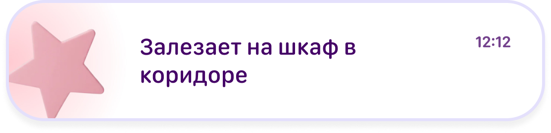 Карточка достижения: научилась залезать на шкаф в Lume